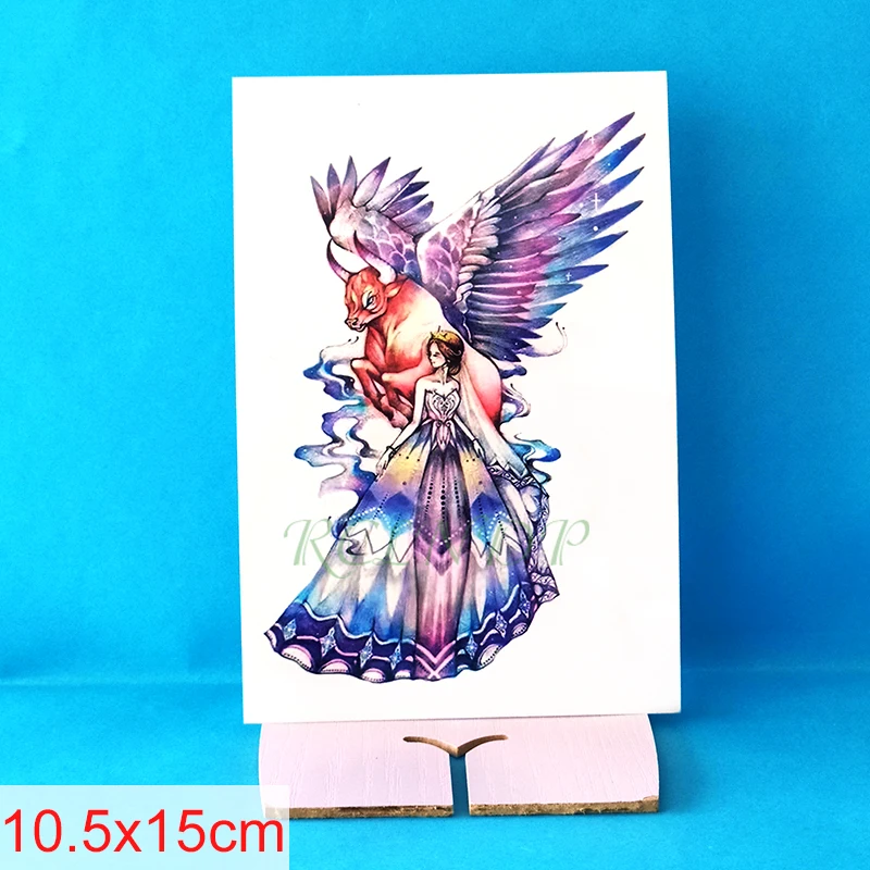 Водостойкая Временная тату-наклейка с рисунками животных крылья для девочек