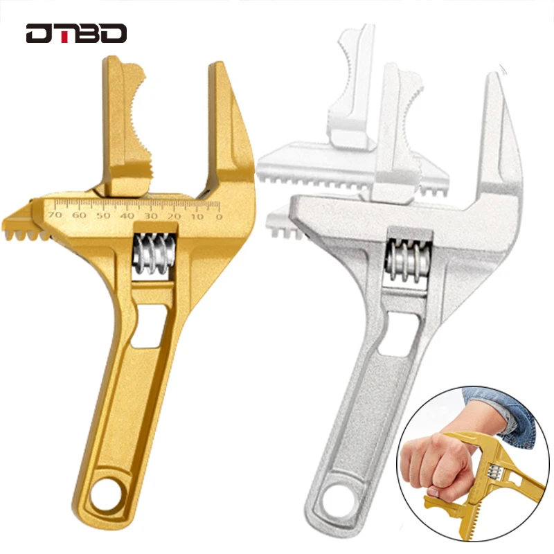 

DTBD Universal Wrench Set Adjustable Wrench Multi-function Spanner Key Large Open End Wrench Hand Tools For Water Pipe Screw