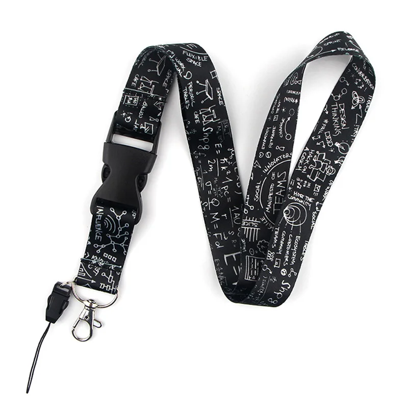 

LB2232 Math Formula Lanyards Keychain Holder ID Card Passport Hanging Rope Lariat Lanyard Key Chain Math Lover Gift