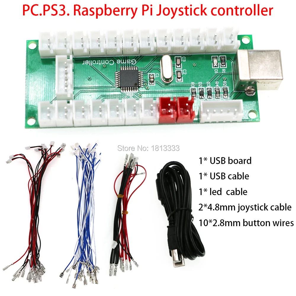 Аркада нулевой задержкой USB доска джойстик SANWA кодер к ПК/PS3 Raspberry Pi игровой