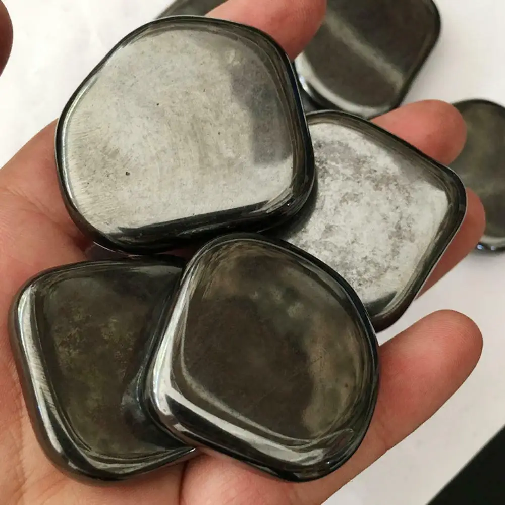 

80g Hematite Crystal Magnetic Hematite Palm Stone Round Polished