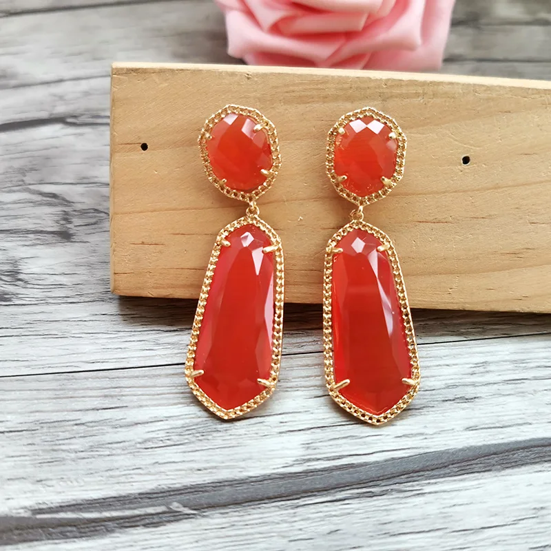 1 пара Каплевидная форма Форма серьги с камнями опалами Длинные висячие