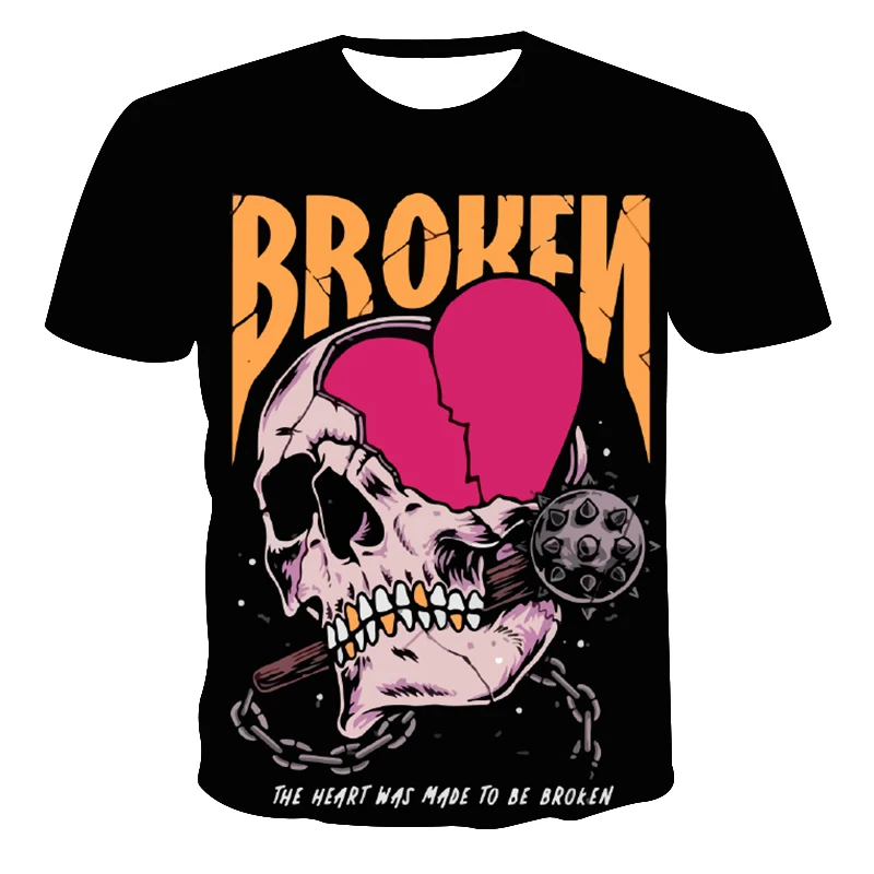 

Summer printing Classic Skull Men And Women O-Neck Oversized T-Shirt Casual Fashion Breathable All-Match Short Sleeve T-Shirts