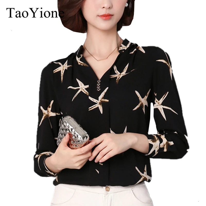 2019 Новая летняя модная женская шифоновая блузка с длинным рукавом рубашки