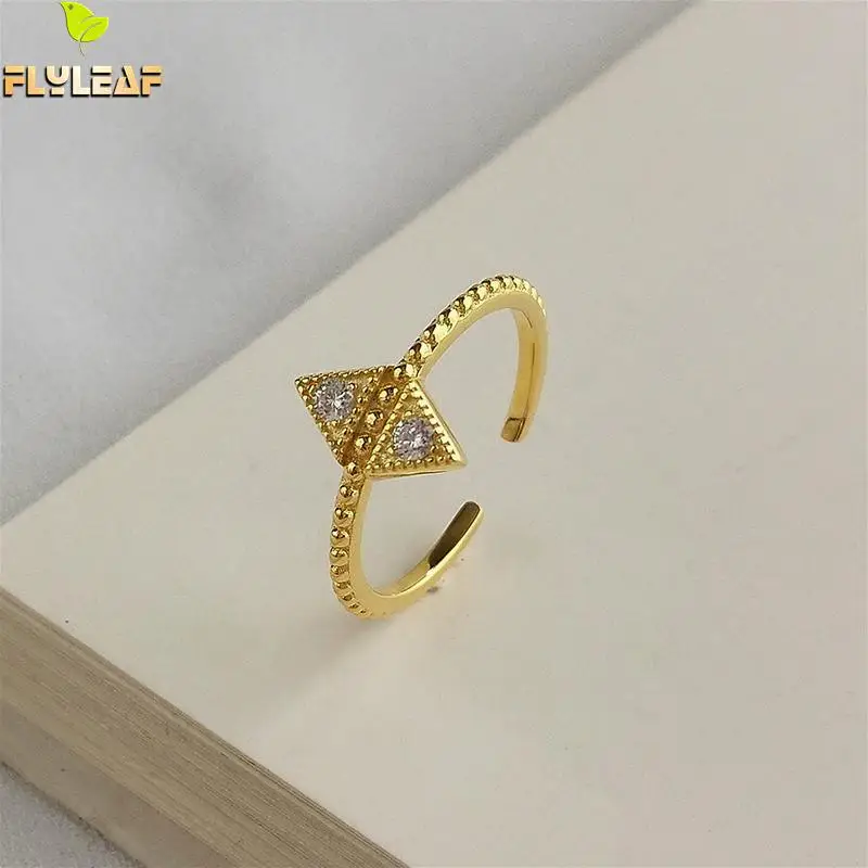 Flyleaf геометрическое искусственное золото реальное серебряное кольцо для женщин