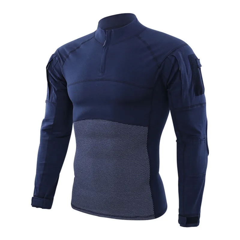 Мужская армейская камуфляжная футболка с длинным рукавом в стиле милитари |