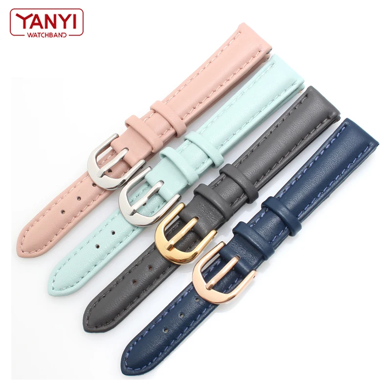 

Genuine leather bracelet 14mm 16mm 18mm 20mm womens watchband plain wristwatches band small watch strap soft common use band