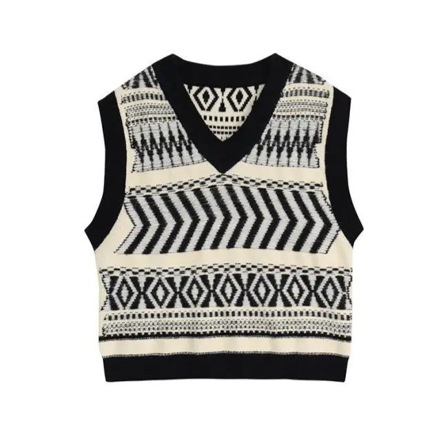 

2021 new spring and autumn loose V-neck vest students' foreign style Pullover vest small sleeveless sweater