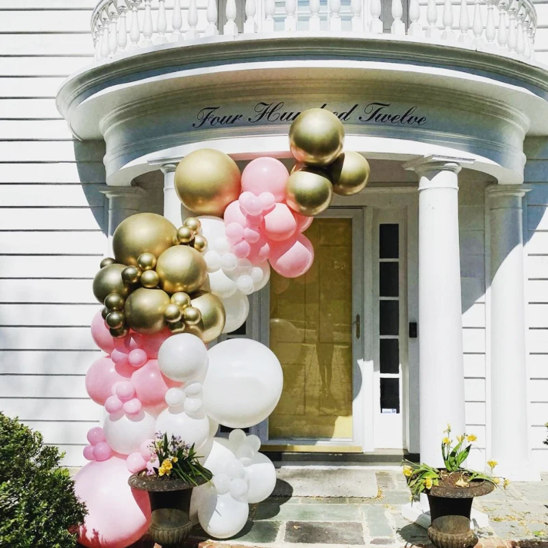 

Balloons Arch Set White Gold Pink Balloon Garland Baby Baptism Shower Wedding Adult Children Birthday Party Balloon Decoration