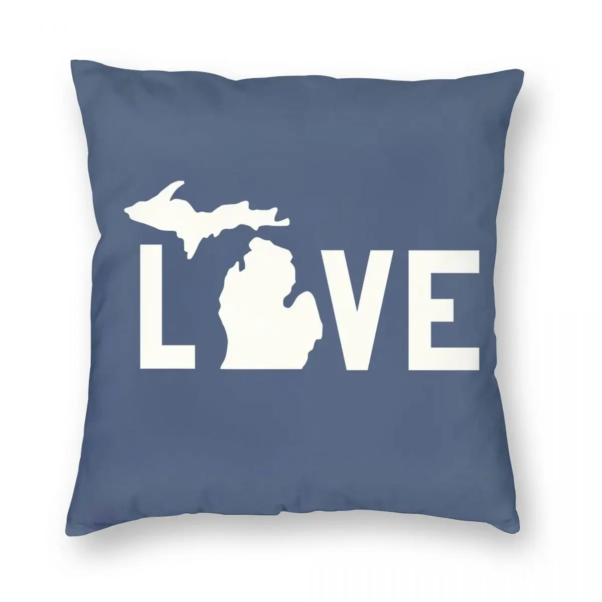 Мичиган любит все белые квадратные подушки Чехол полиэстер Лен бархат