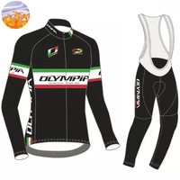 olympia italia men cycling apparel thermal fleece long sleeve warm jacketmtb cycling clothing bicycle bib tights ciclismo suit