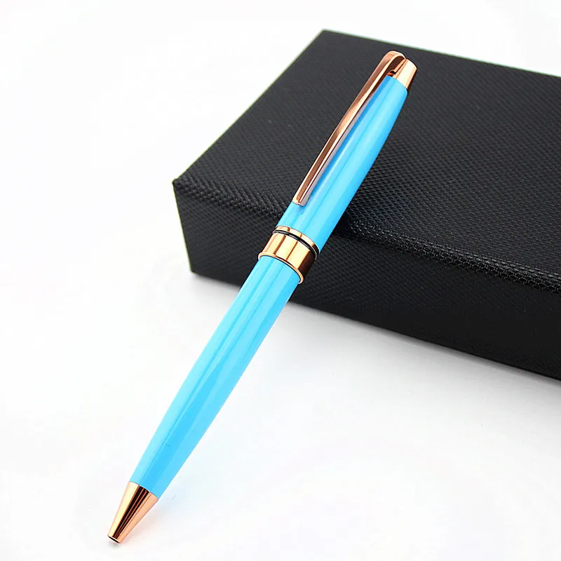Высококачественная свежая шариковая ручка небесно-голубого и розового золота с