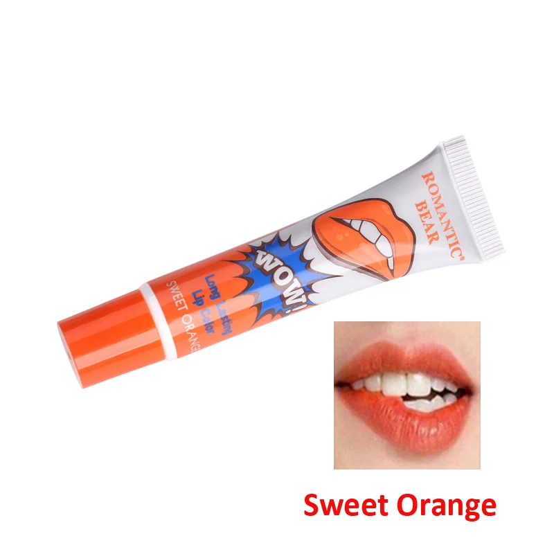 Sweet Orange Романтический медведь 6 цветов пилинг для губ волшебный матовый сексуальный красный макияж стойкий блеск для губ красота Wow жидкая губная помада - Цвет: Sweet Orange