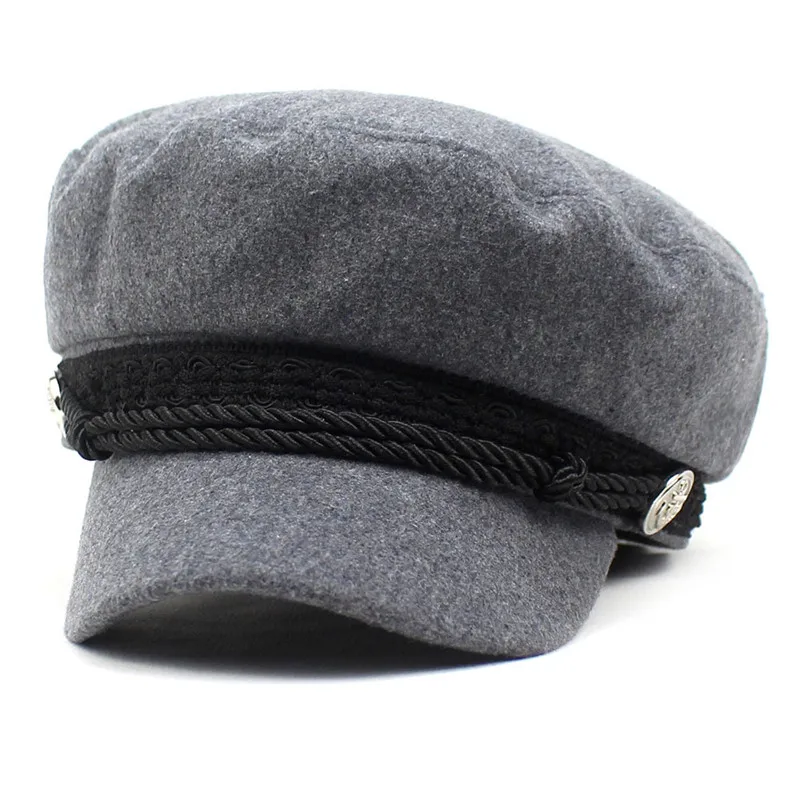 

Хлопковый женский однотонный берет на утином языке, простая повседневная восьмиугольная шапка, осенне-зимняя шапка Джокера художника 49