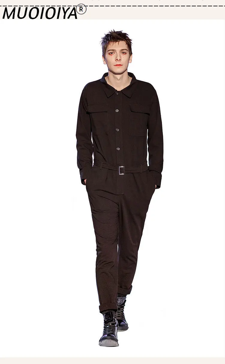 

Модный мужской комбинезон, цельный комбинезон, джоггеры с длинным рукавом, черная, серая уличная одежда, повседневные брюки, мужские комбин...