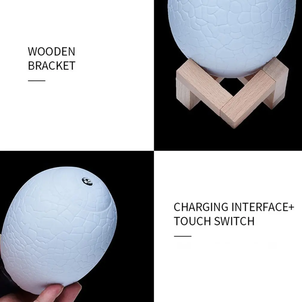 

Creative 3D Dinosaur Night Light 16 Color Touch Remote Control Color Changing USB Night Light Bedroom Cartoon Night Light
