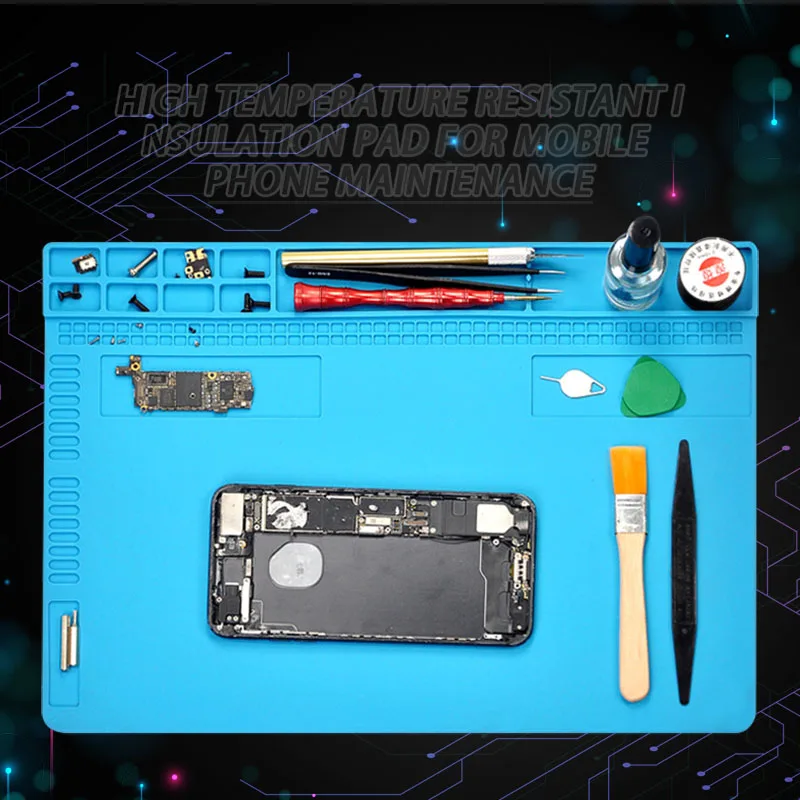 

350x250mm Heat Insulation Repair Pad Soldering Work Station Mat Silicon Welding Soldering Maintenance Platform