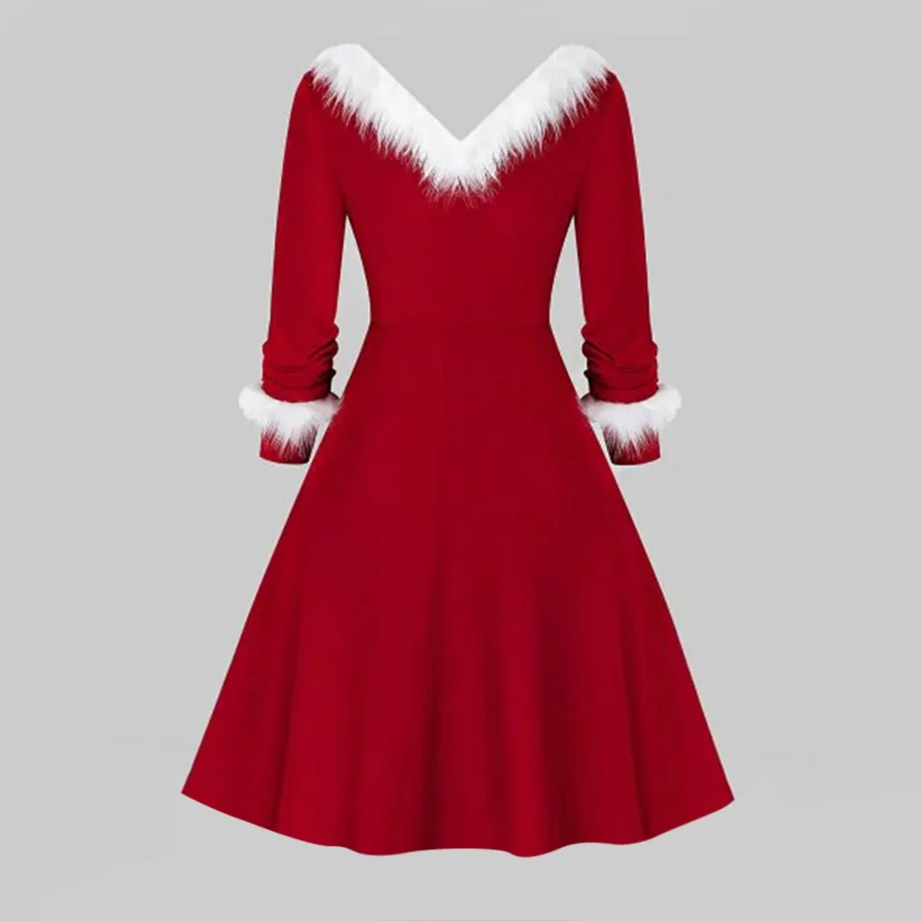 Новое поступление 2020 женское рождественское платье из искусственного плюша с