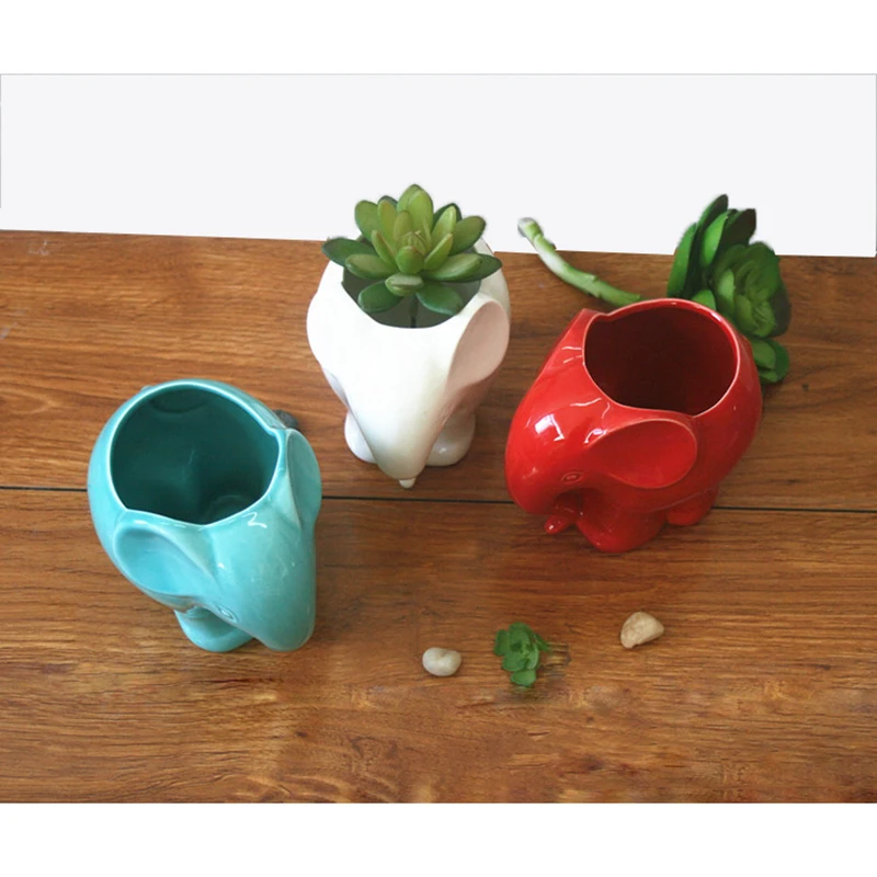 1 шт. миниатюрный керамический горшок в виде слона для суккулентов | Дом и сад