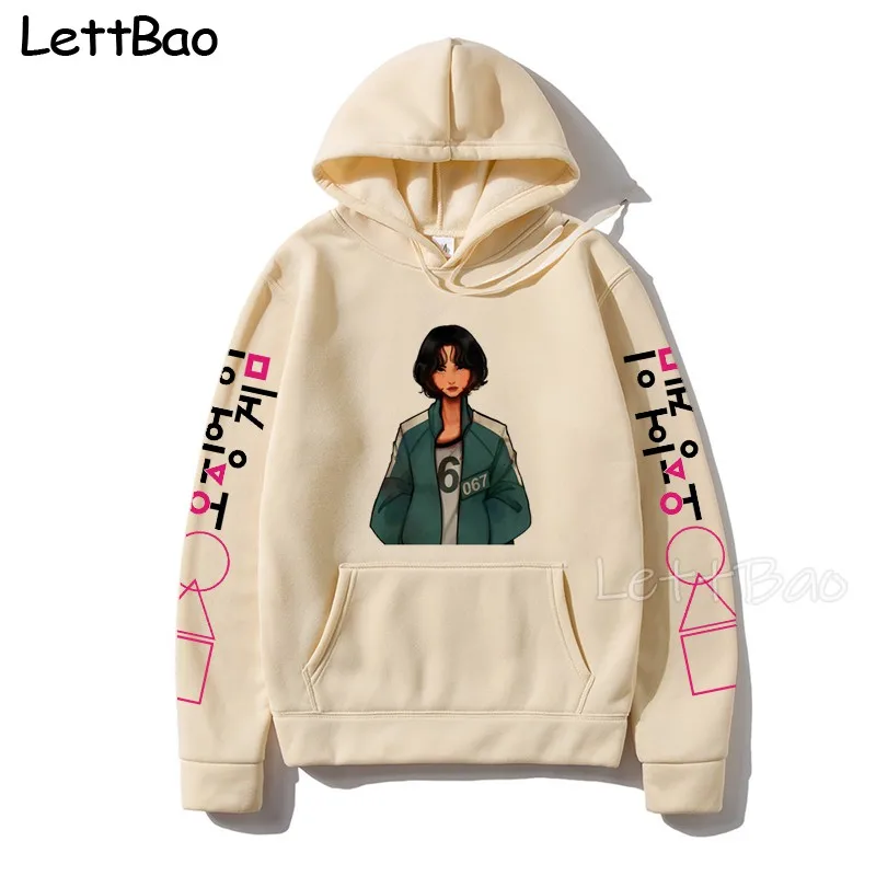 

Quid Game 067 HoYeon Jung Korean TV Female Sweatshirt All-match Fashion Mens Clothes Streetwear Men Hoodies Printing Hooded 2021