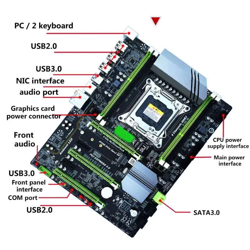 

X79T LGA 2011 CPU Computer Mainboard DDR3 Desktop PC Motherboard with 4 Channel Support M.2 SATA 3.0 USB3.0 for In-tel