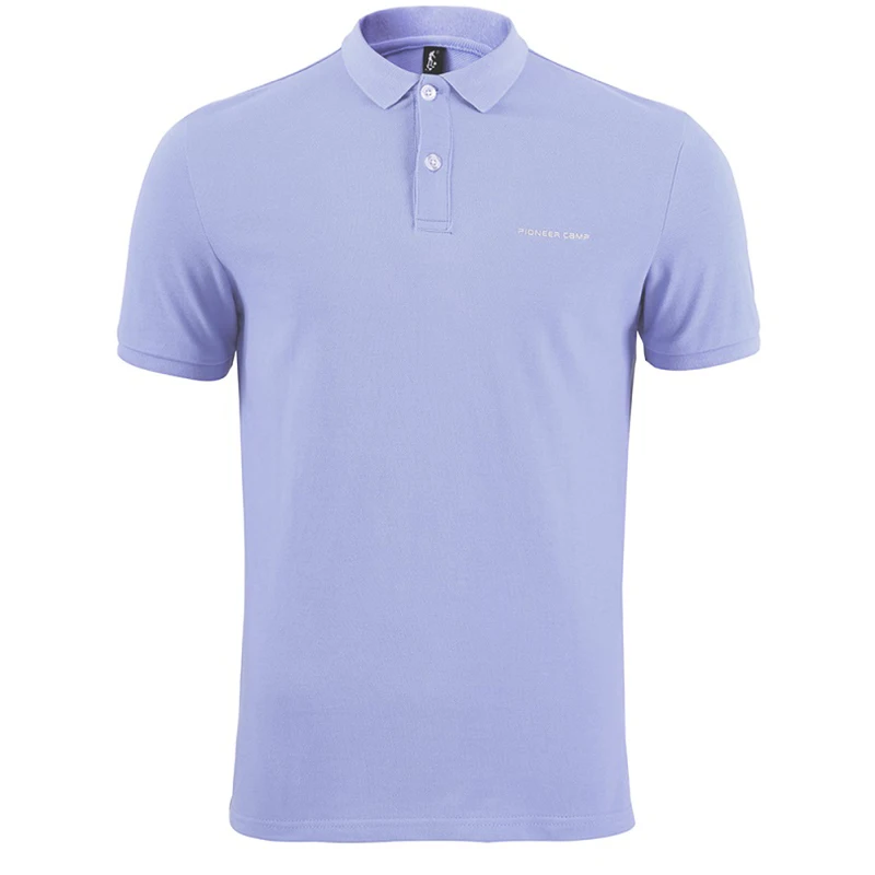 409010A-Light purple Pioneer Camp solid Color Breathable Classic Men's Polo Shirt Brand Clothing Men's Short-sleeved Recreational Polo Shirt 409010 - Цвет: 409010A-Light purple