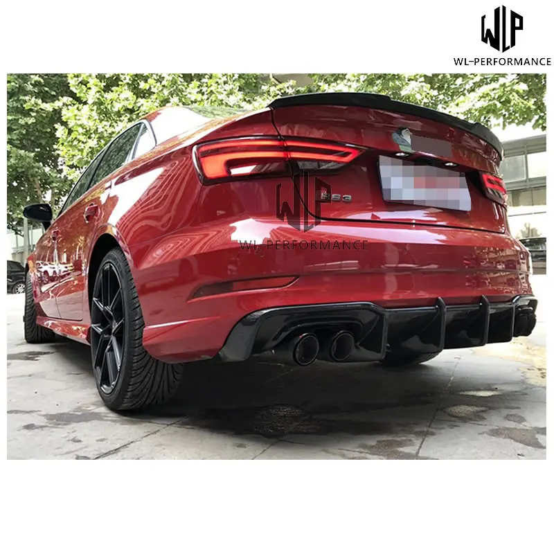 A3 S3 высококачественный диффузор для губ из углеродного волокна автомобильный