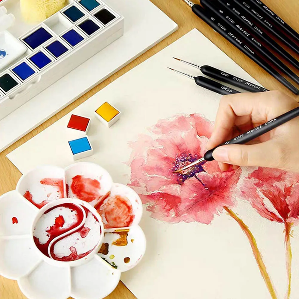 9 шт./компл. Краски кисти Волк волос миниатюрный вытяжной Канат ручки ing набор