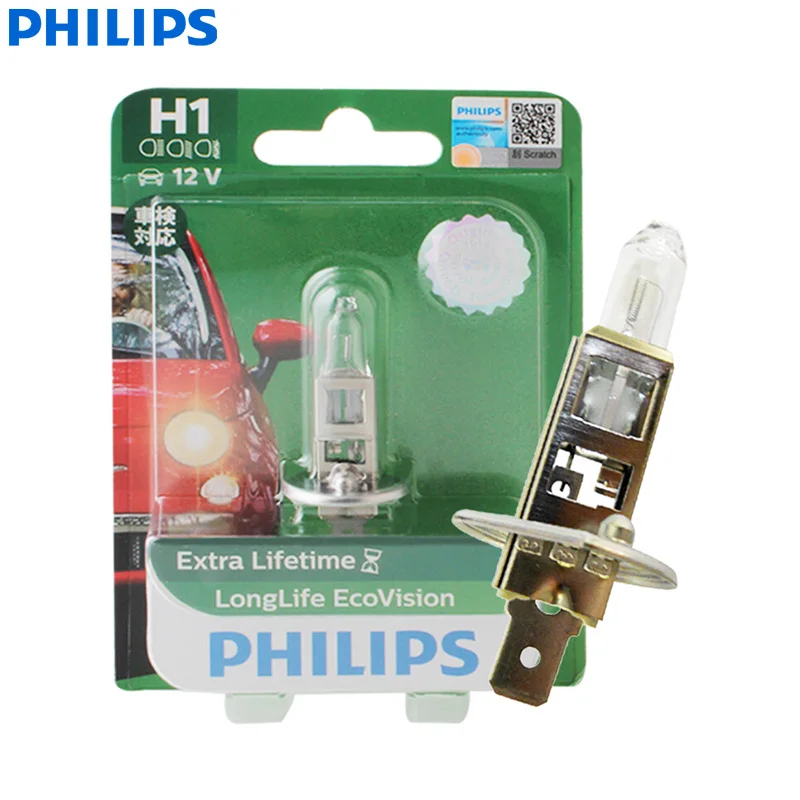 Philips LongLife Eco Vision H1 H4 H7 9003 12V LLECOB1 Автомобильная галогенная фара OEM Лампа