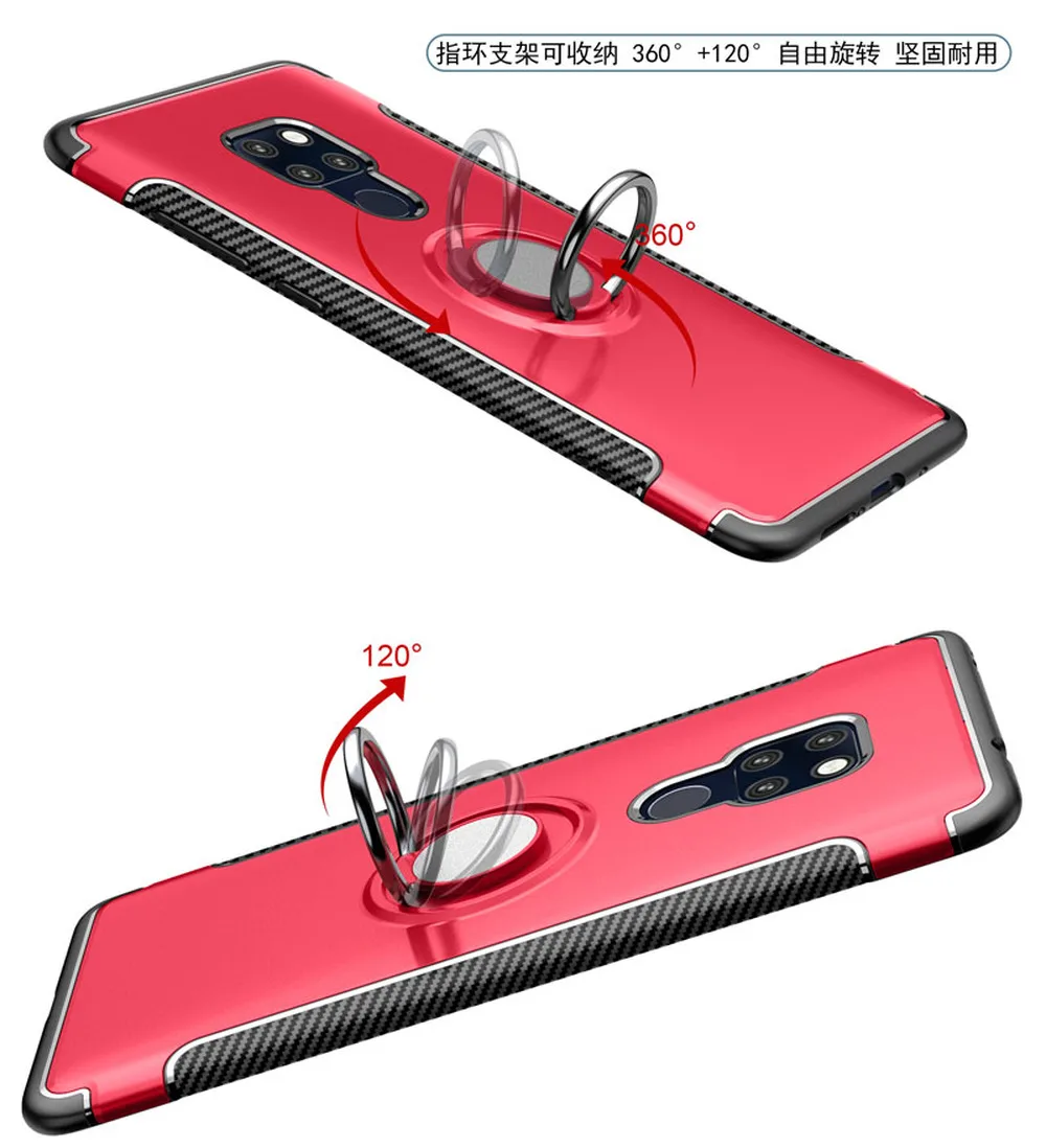 Чехол с кольцом для Huawei Mate 20 Pro чехол подставка Mate20 искусственная кожа гибридный