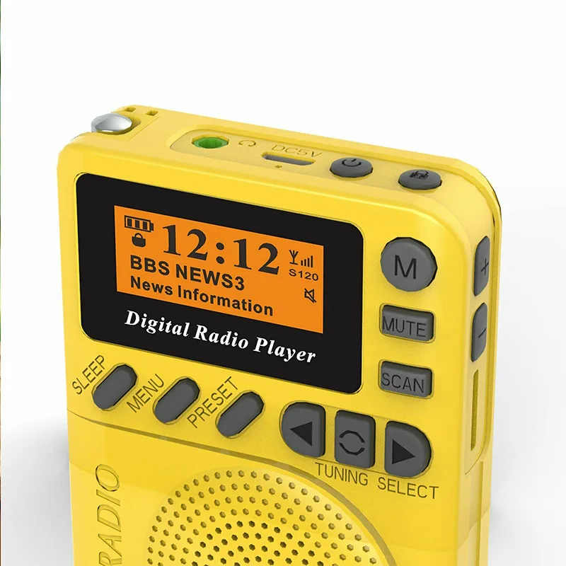 

Портативное карманное цифровое радио DAB с функцией MP3-плеера, Встроенный перезаряжаемый аккумулятор для пеших прогулок SP99