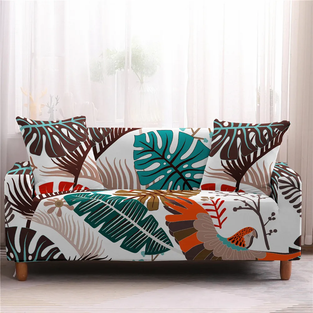Зеленых листьев для диванов эластичный чехол дивана диванных чехлов Гостиная