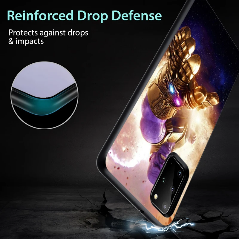 

Marvel Spiderman Thanos Man for Samsung Galaxy S21 S20 FE Ultra Lite S10 5G S10E S9 S8 Plus Black Soft Phone Case