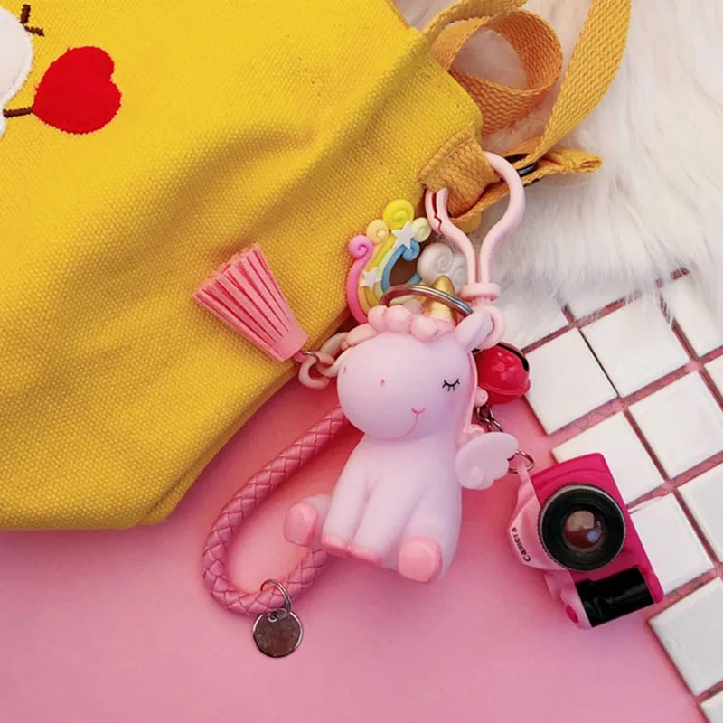 Новинка 2019 брелок с единорогом Мультяшные брелки женские креативные радужные DIY