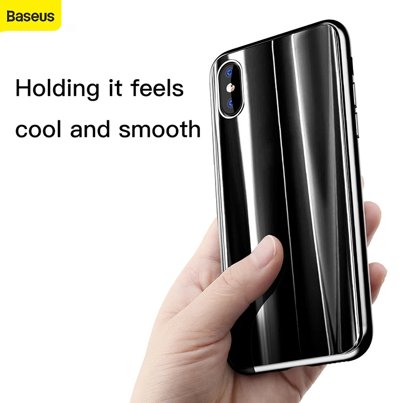 Чехол из закаленного стекла Baseus для iphoneX полная защита 4D стеклянный чехол задняя
