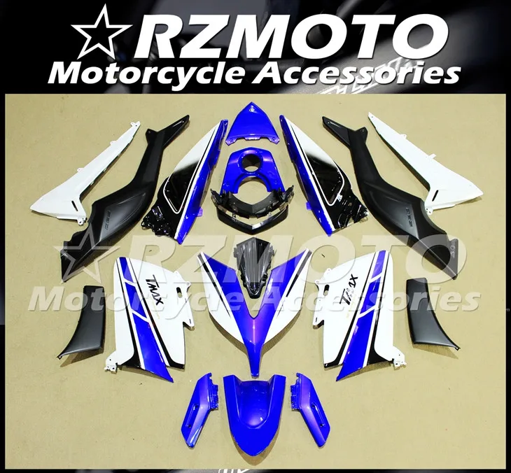 

Injection Mold New ABS Motorcycle Whole Fairings kit Fit for YAMAHA Tmax 530 2015 2016 15 16 Tmax530 Bodywork set blue white