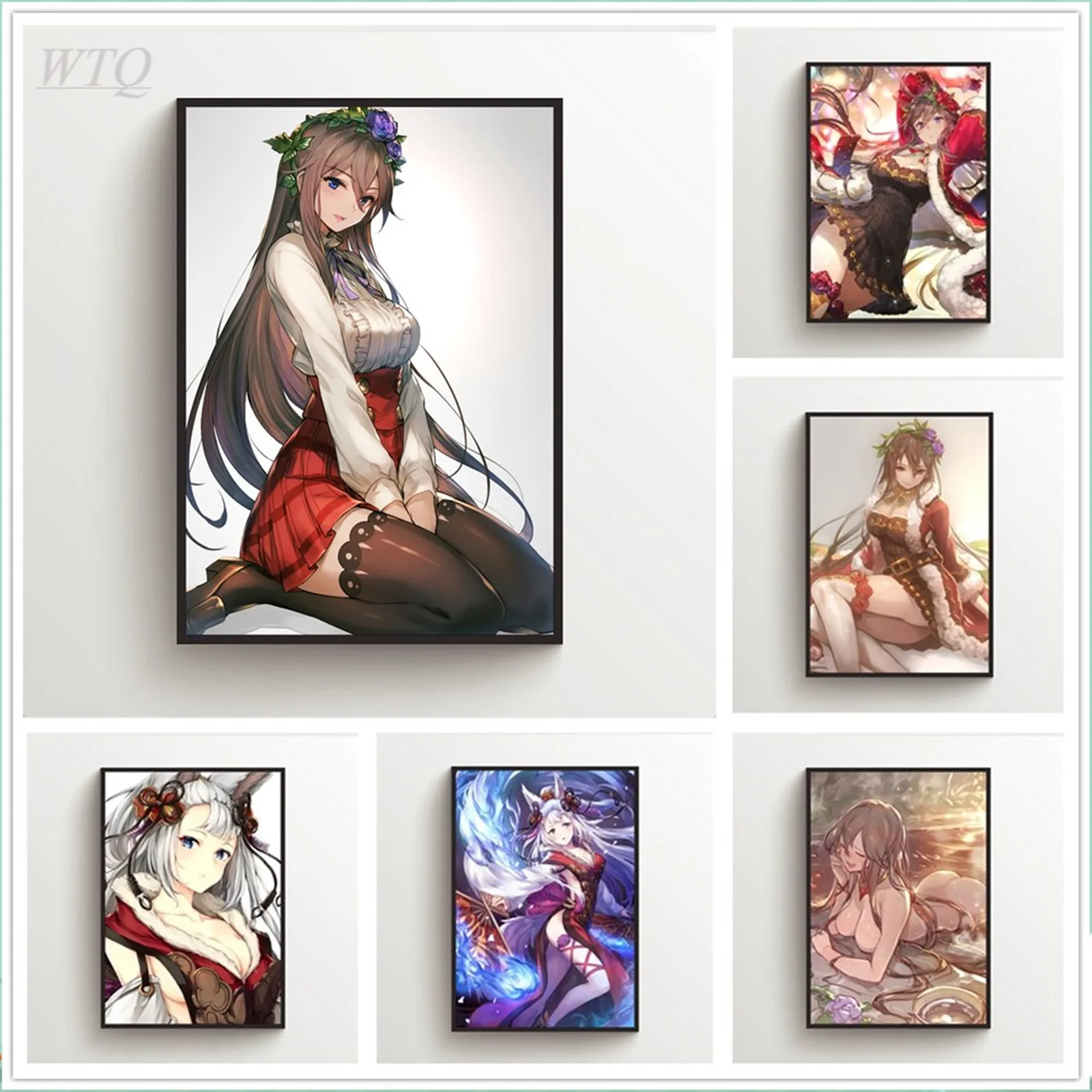 Настенные постеры Granblue Fantasy Rostta Social e Vira Vajra Декоративные плакаты аниме настенный