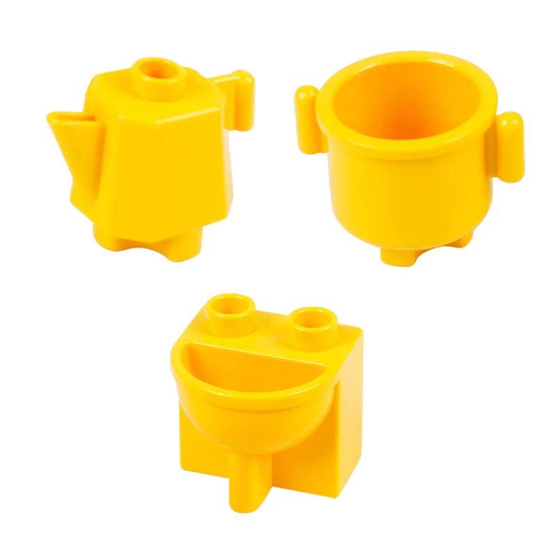 

Play House Big Building Blocks Furniture Accessories Utensil Table Chair Compatible Sets Bricks Assemble Toys For Children
