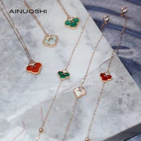 ainuoshi 18k gold heart shape natural red agatewhite fritillarymalachite necklacebracelet 2 piece set jewelry gift