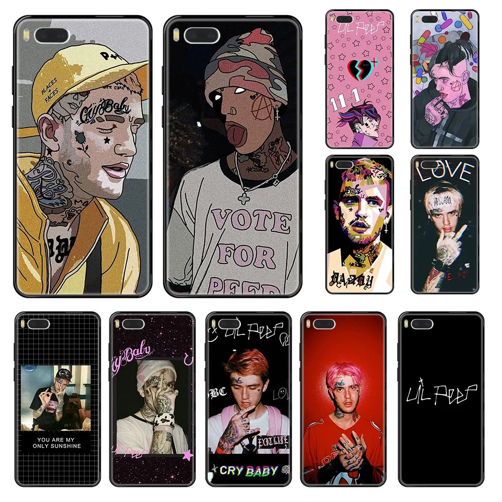 

American rapper Lil Peep pretty art shell Etui black Phone case For Xiaomi Redmi Mi 3 5 6 8 9 A1 2 Max3 Mix2 X SE Lite Pro