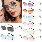 Солнцезащитные очки унисекс, прямоугольные, без оправы, UV400, для путешествий, лето 2020