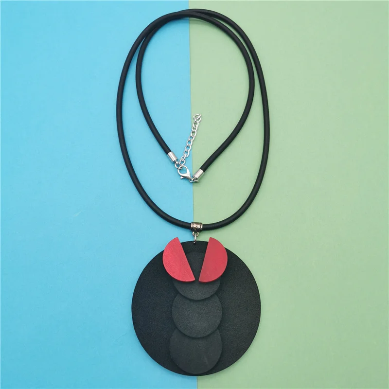 

Marliwoo NEW Demon Eye Pendant Necklaces For Women Gothic Necklace For Party Handmade Jewelry Rubber Chain Clothes Accessories