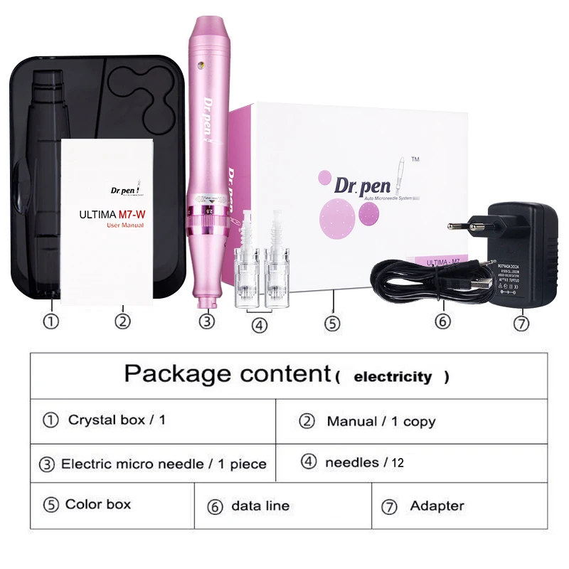 Электрическая машинка для татуировки Dr. Pen Ultima M7 12 шт. игл профессиональная