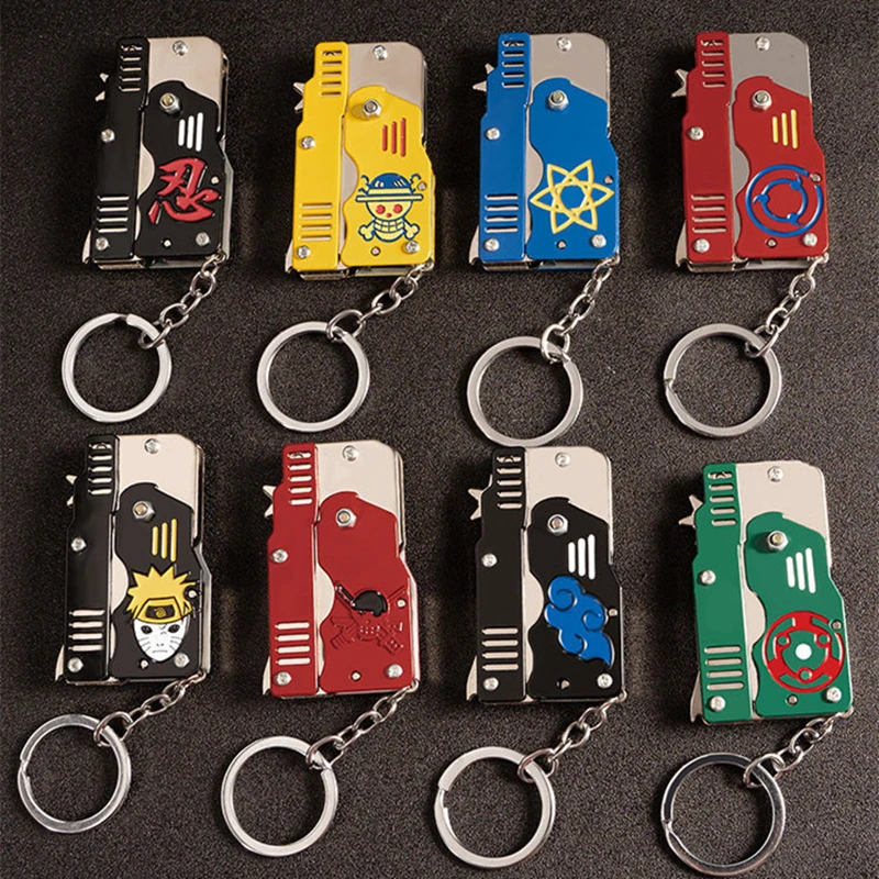 Цветной металлический мини-брелок из цинкового сплава можно сложить в качестве