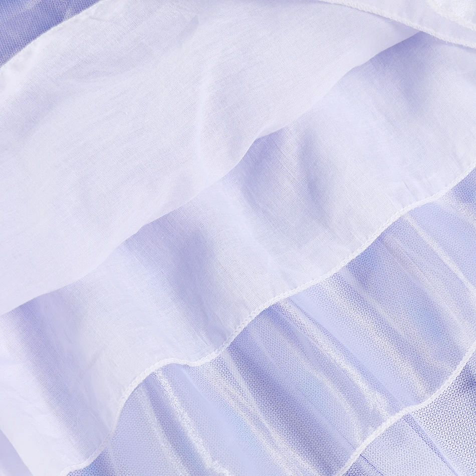 2022 Disney Frozen 2 Costume for Girls Princess Elsa Dress White Ball Gown Birthday Kids Snow Queen Cosplay Carnival Clothing