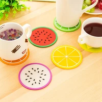 10pcs slip insulation silicone pvc cup pad coaster fruit shape hot drink holder hot water bottle mats eco friendly