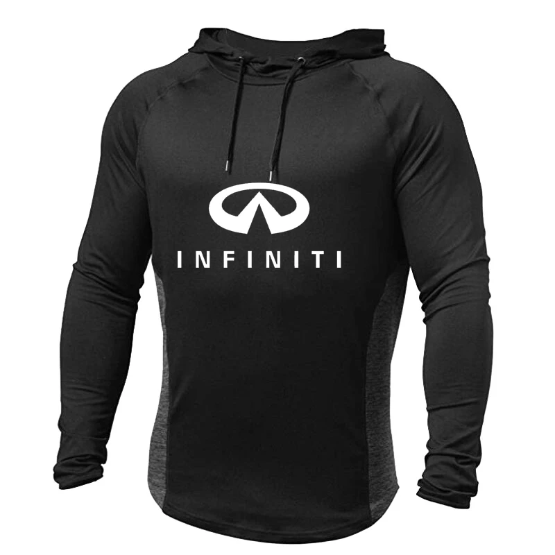 

2021 NEW Men Hoodie Cotton Infiniti car Logo printing high quality cotton trend Solid color Splicing Men sweatshirt clothing