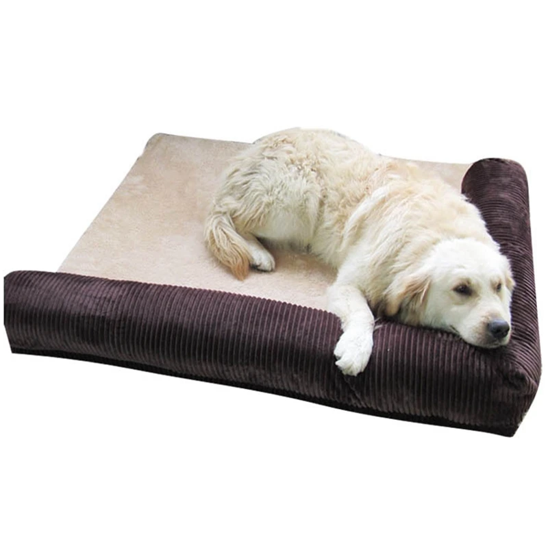 2 Pcs Dog Bed For Large Dogs Pet House Sofa Mat Beds Winter Kennel Soft Cat Blanket Cushion Red & Coffee | Дом и сад