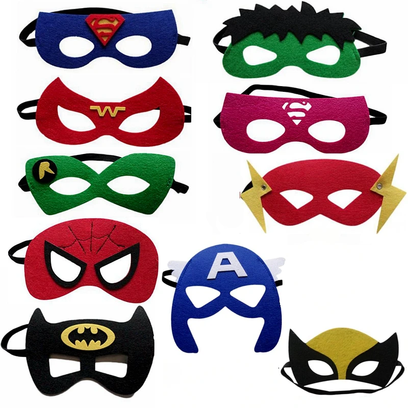 15 шт./лот маска супергероя на половину лица костюм маскарадные маски украшения