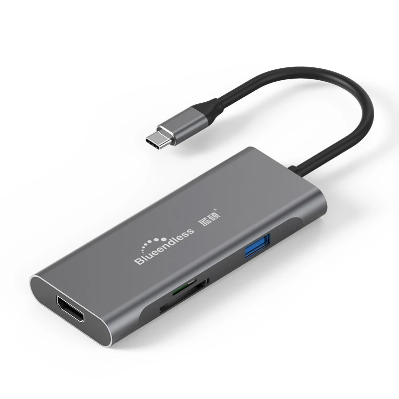 9 в 1 type C док-станция для ноутбука USB 3,0 HDMI TF LAN PD usb-хаб для Macbook huawei XiaoMi DELL Surface lenovo Dock